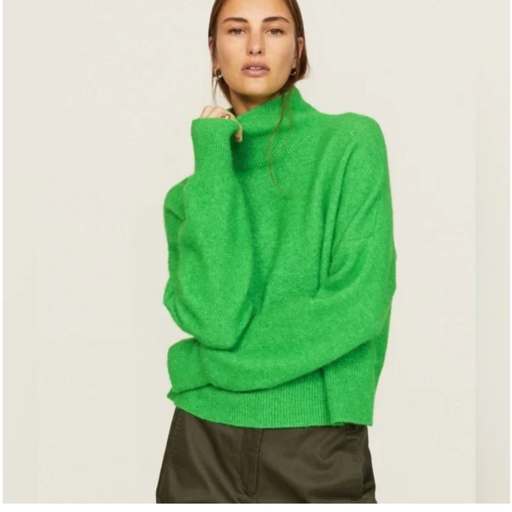 SAMSØE SAMSØE Nola Turtleneck Sweater fern green alpaca wool
